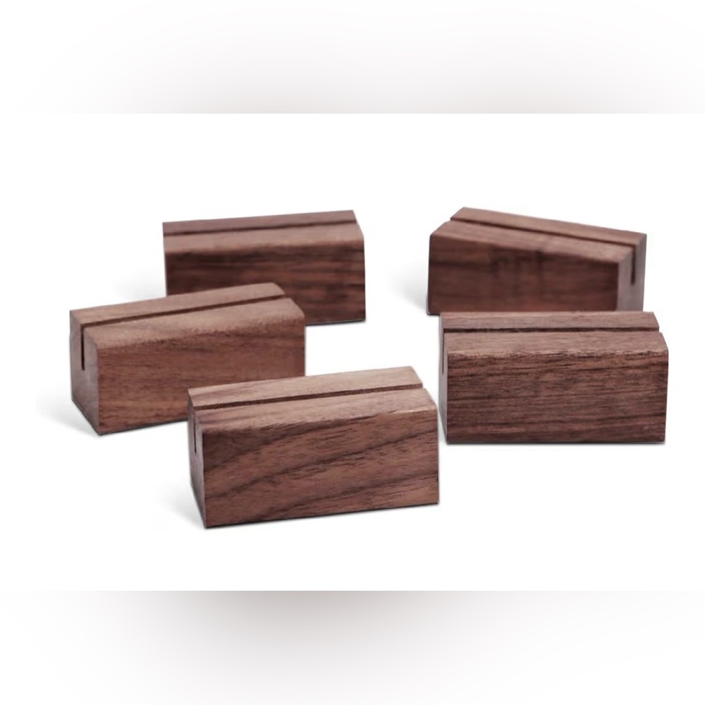 Rustic Wooden Walnut Place Card/Sign Holders